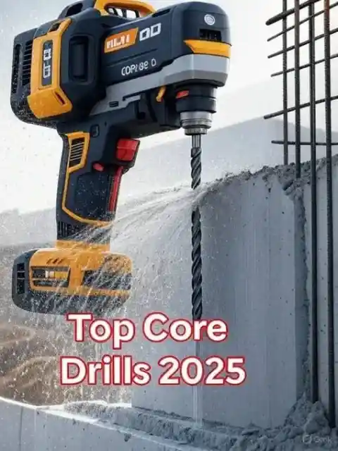 concrete core drilling machine cutting through slab