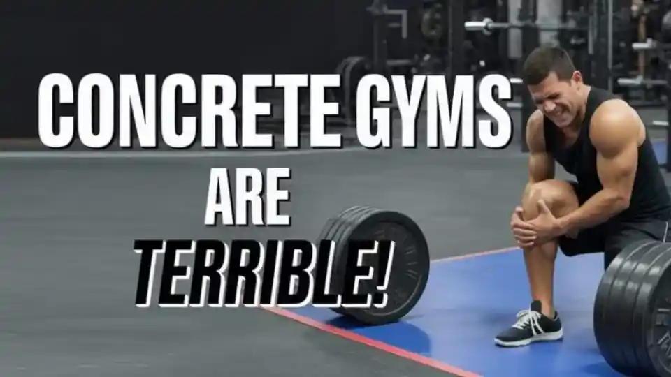 concrete floor in home gym with rubber mat alternative