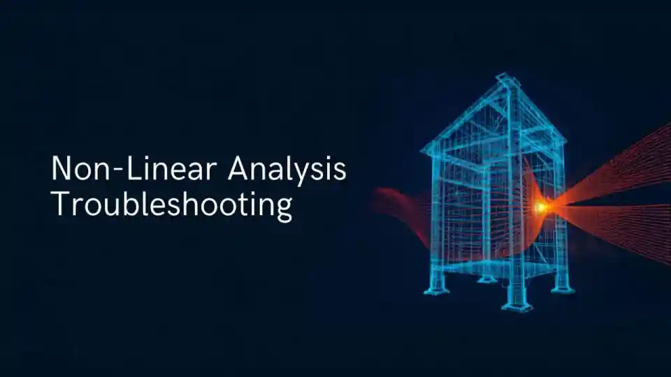 Non-linear FEA analysis troubleshooting in ABAQUS and SAP2000 — convergence diagram and FEA mesh illustration